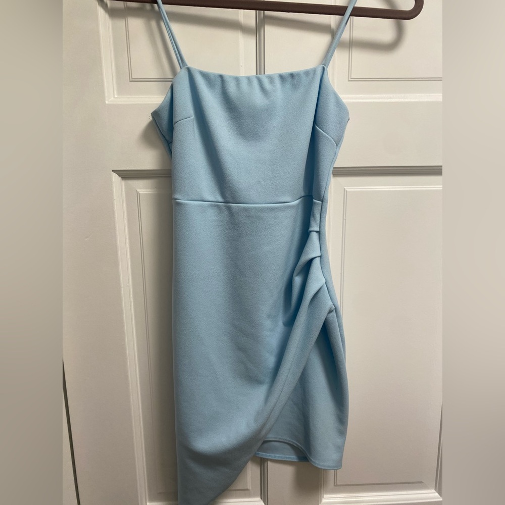 Blue dress with thin straps